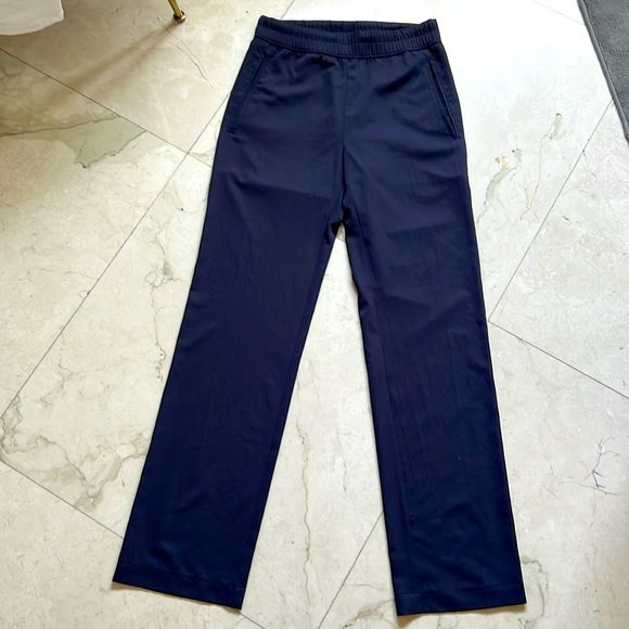 James Perse- Navy flowy lightweight Japanese Poly fabric pull-on pant - Picture 6 of 8